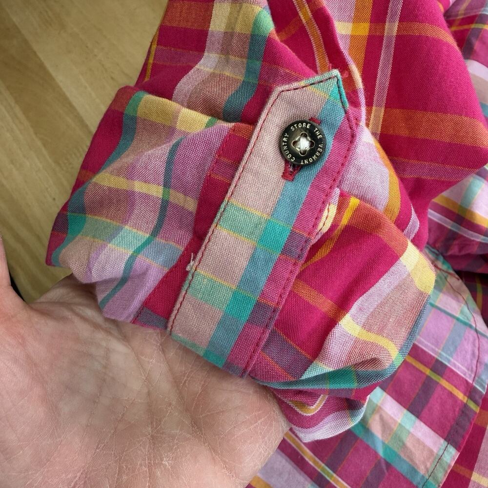 Ellen Orton Plaid Shirt Dress Pink M 74233 Preppy Prep Coastal Beach Colorful - Picture 13 of 13